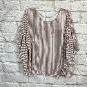 A BEAUTIFUL SOUL Womens Top Size 2X Cyndy Plus Rayon Flounce Sleeves